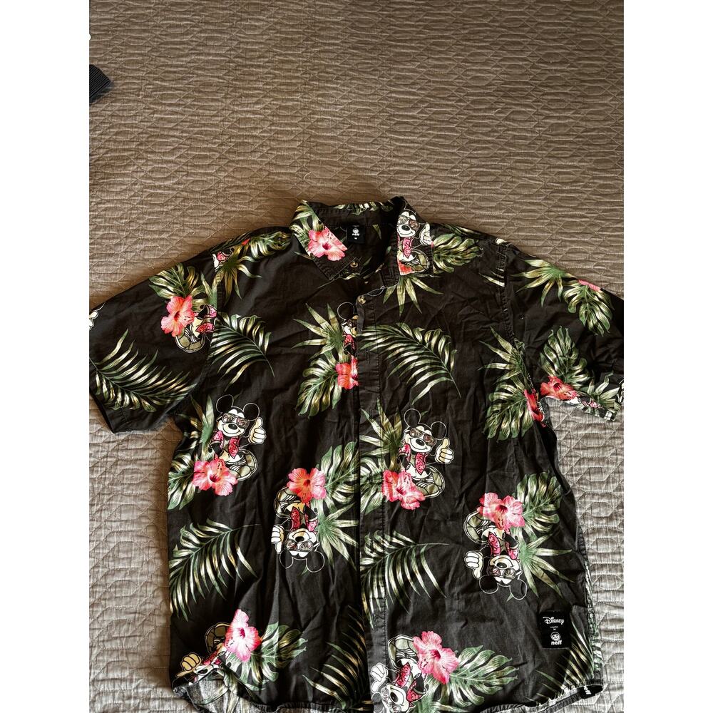 Men’s Disney Collection By Neff Hawaiian Mickey Shirt Sz M